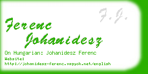 ferenc johanidesz business card
